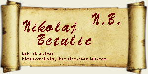 Nikolaj Betulić vizit kartica